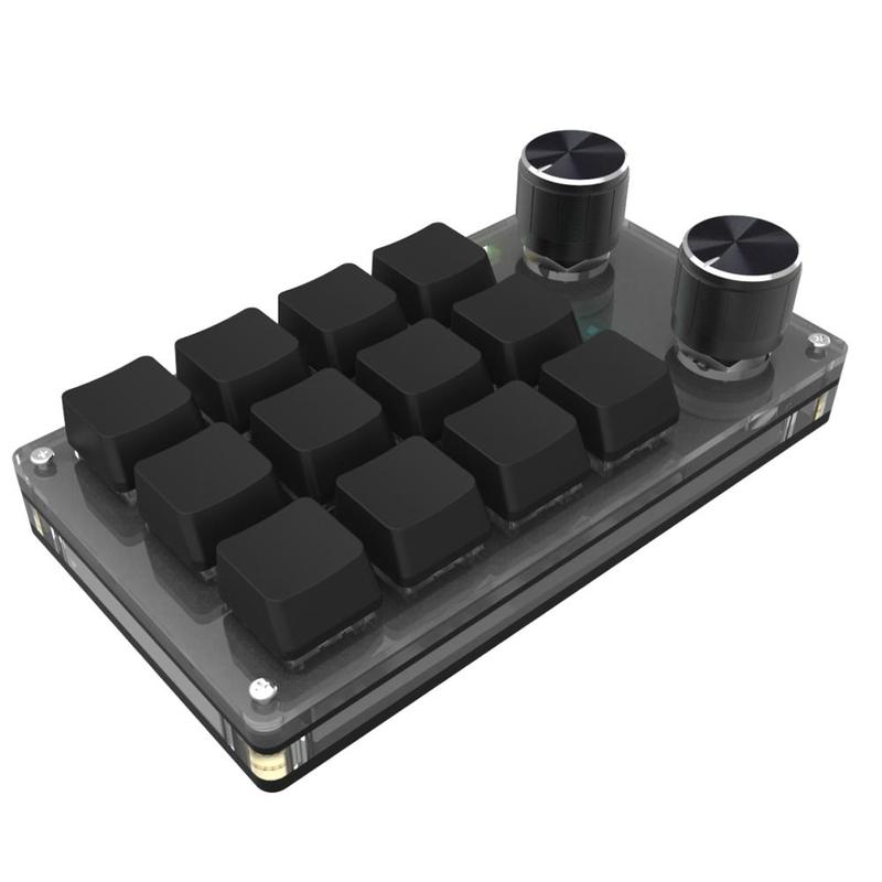 BT-Compatible USB Custom 12 Keys Keyboard Volume Knob Programming Macro Gaming Photoshop Keypad Mechanical Keyboard Practical. 