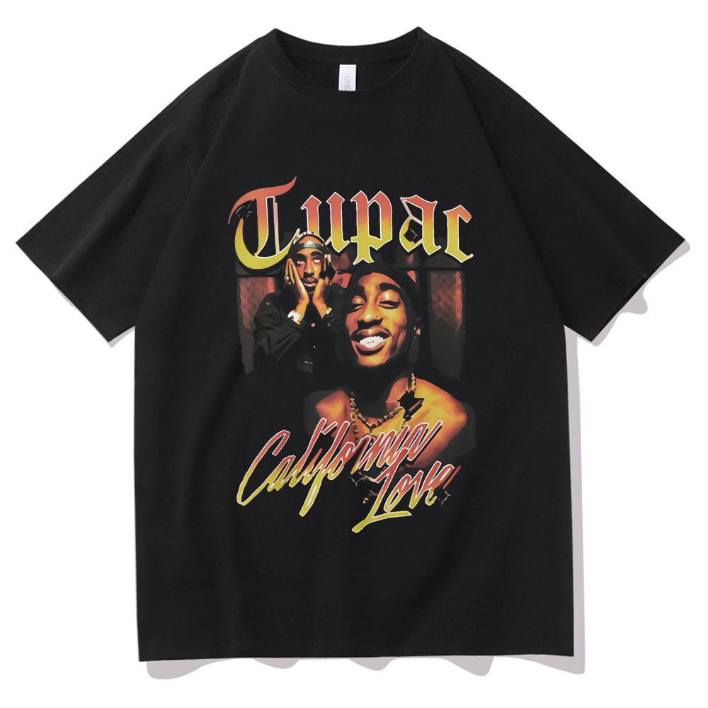 Awesome 2pac Rap Tshirt Harajuku Print Short Sleeve Tee Regular Mens Tops Quality Men Playboi Carti Oversized -Hop T Shirts. 