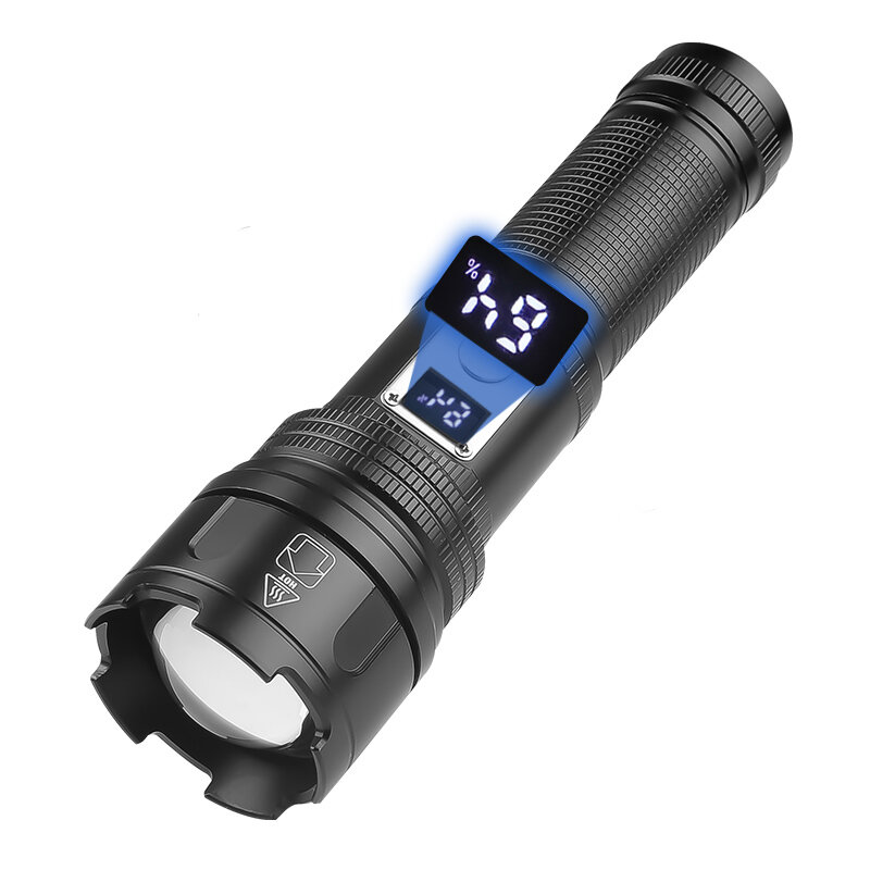 30W LED Long-Range Throwing LED Flashlight Digital Power Display Strong USB Rechargeable Aluminum Alloy Torch Light-Type A. 