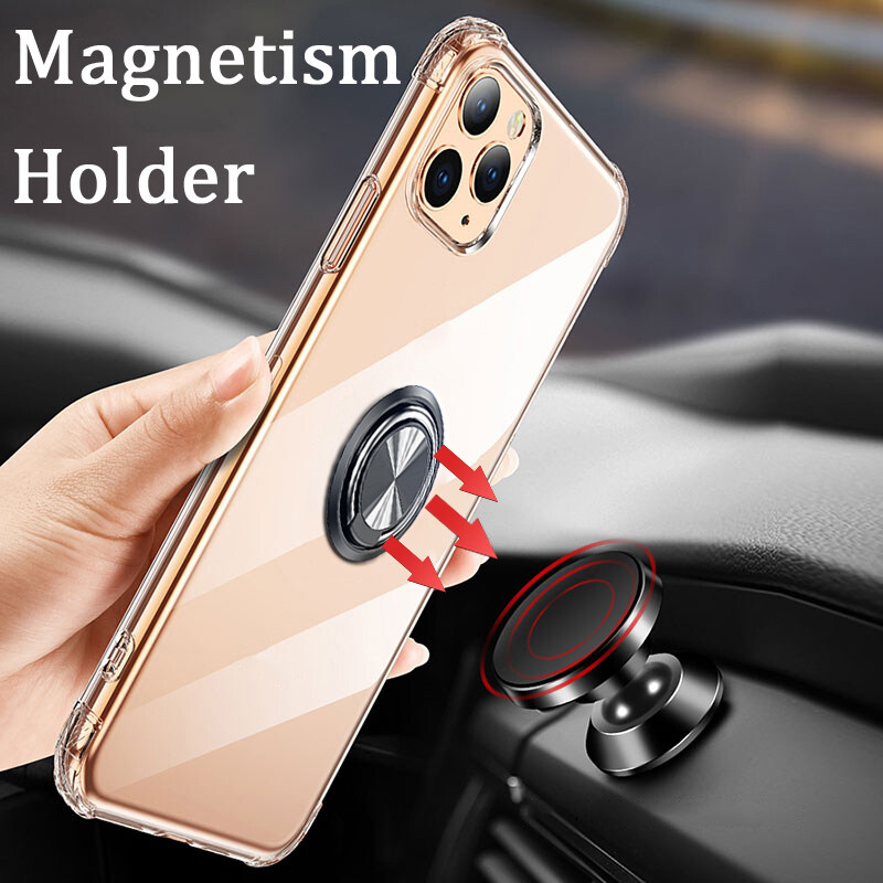 Soft Transparent Case for Galaxy A73 5G Magnetic Holder Stand Cover Bracket Magnetic Finger Ring Clear Phone Cover for Samsung A73 5G. 