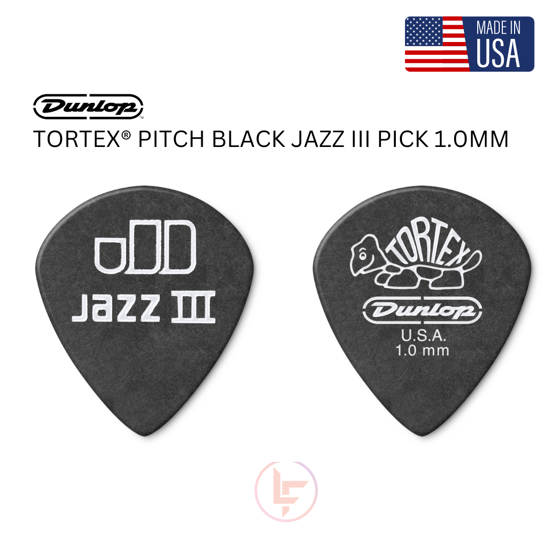 Dunlop Tortex Standard Guitar Picks - 1.0mm Black Guitar Picks Made in USA