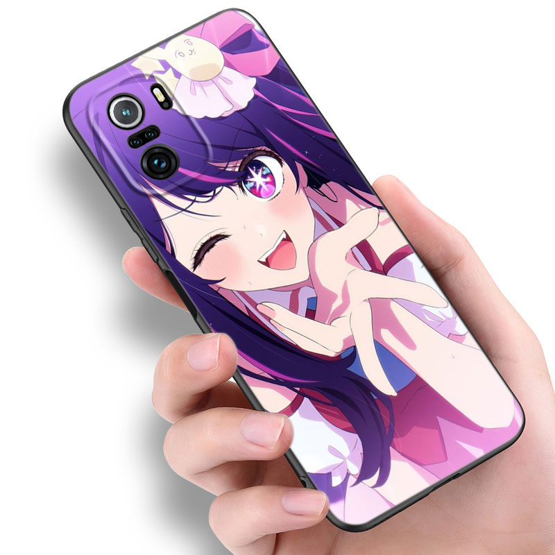 Anime Oshi no Ko Hoshino Ai Black Silicone Phone Case For Xiaomi POCO X3 X4 NFC F5 M3 M4 M6 X5 X6 Pro F3 F4 GT 5G C55 C65 M5. 