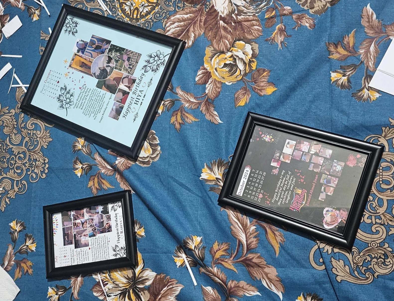 Free Delivery - Photo with Frame Different  Size of  Customized Design - Select Size While Order - Sweet Couple Design 21 photos Photo Frame. 