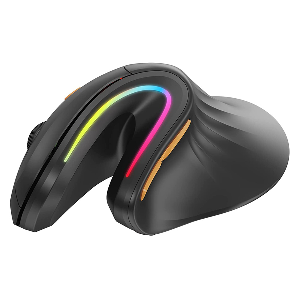 ProtoArc EM11 Bluetooth Wireless Vertical Mouse Rechargeable Ergonomic Mouse RGB Optical Vertical Mice for Windows Mac Android