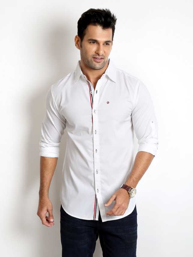 white casual shirt for men