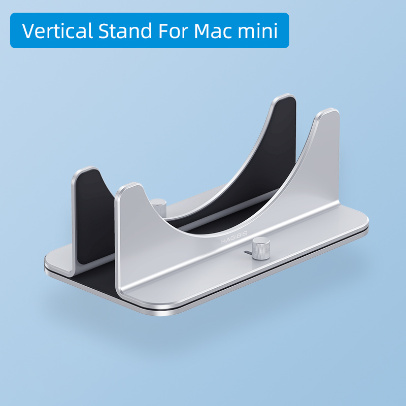 Hagibis Vertical Stand for Mac Mini Aluminum Alloy Laptop Desktop Stand Anti-Slip Adjustable Computer Holder for Apple MAC Mini. 