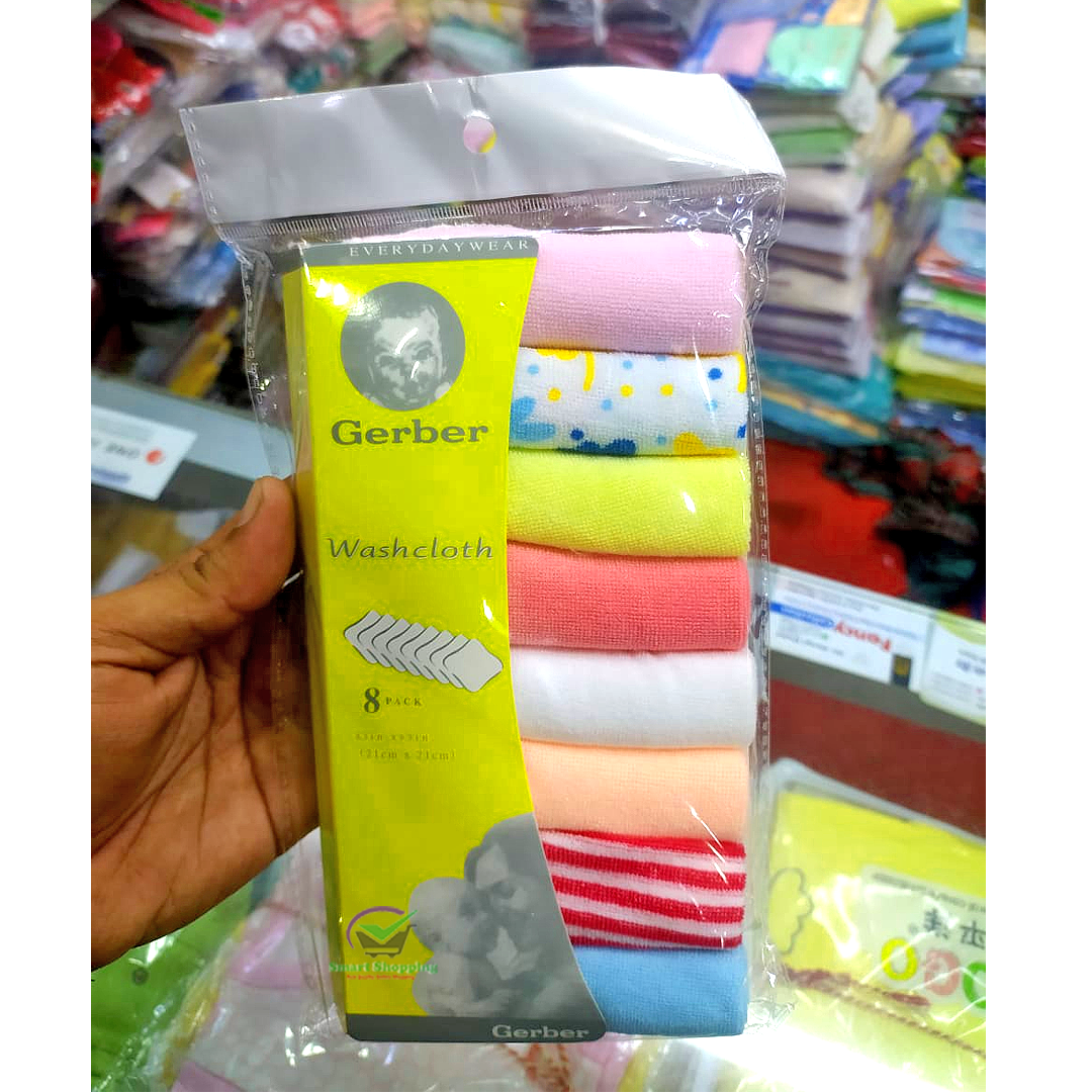 Gerber Washcloth 8 Pack Premium (China). 