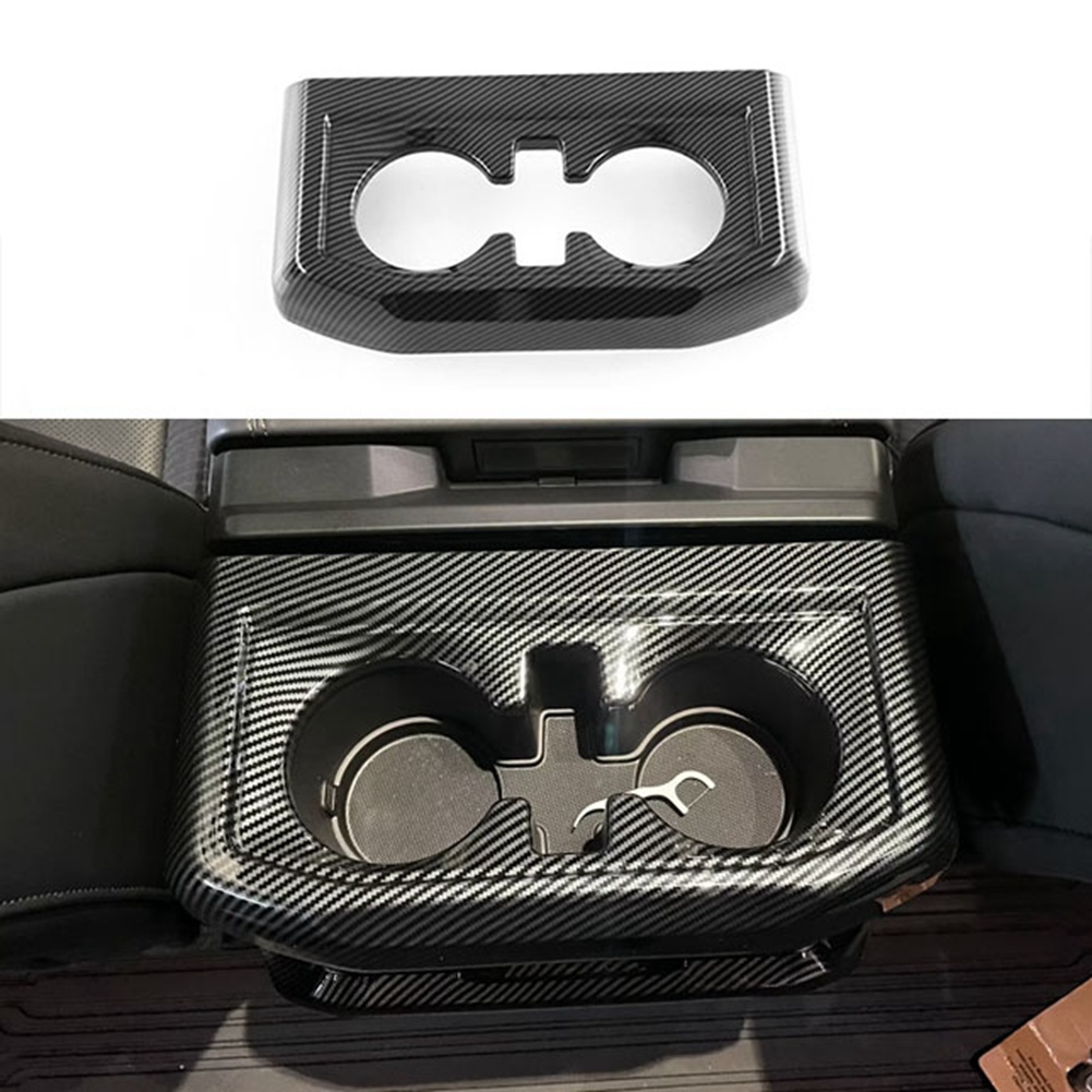 Car Carbon Fiber Center Console Front Water Cup Holder Decoration Cover Stickers for Ford F150 2022 2023