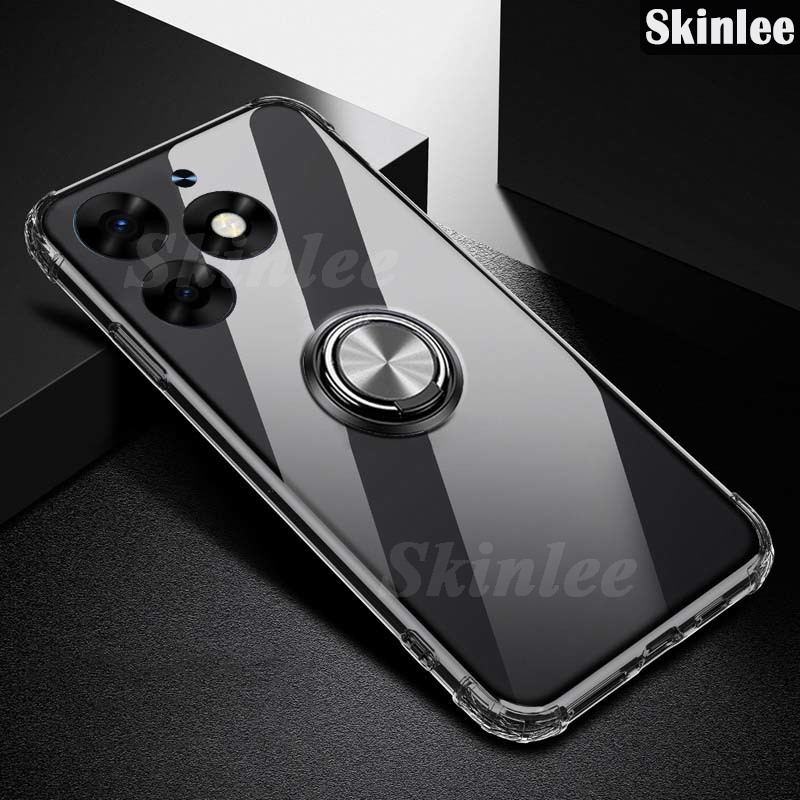 Phone case For infinix Smart 8 Pro Back cover Ring Holder Ultra Thin Transparent Car Navigation Soft Silicone Clear cover For infinix Smart8 Pro Cover cases. 