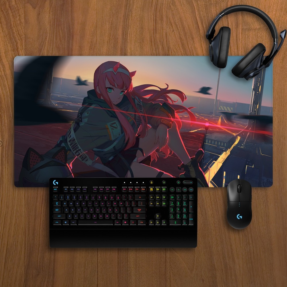 Zero Two Darling in the FranXX Mousepad Non-slip Lockedge Office Student Gaming Thickened Large Writing Pad Cushion. 