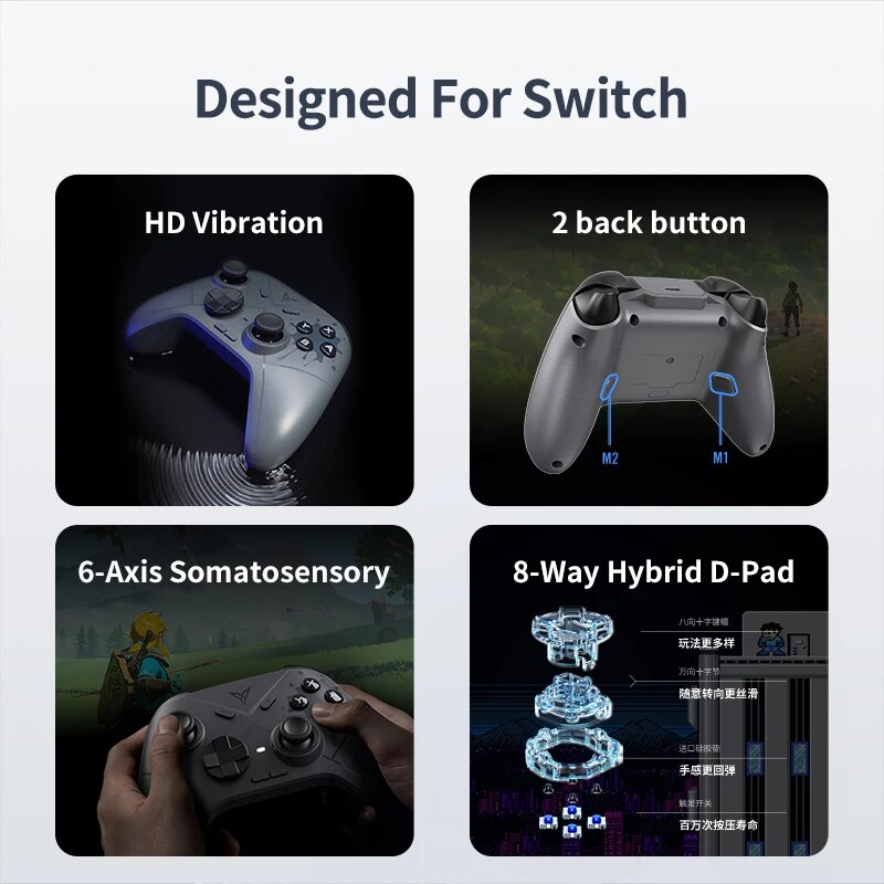 Flydigi Direwolf Switch Version Wired/Wireless Gaming Controller Support Bluetooth Gamepad For PC/NINTENDO SWITCH. 