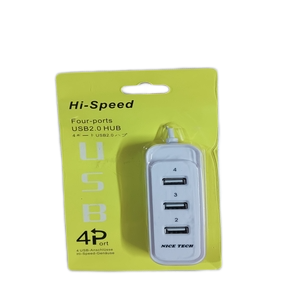 Hub 4 Port  Usb 2.0 Nice Tech Hi-Speed Hub For Pc, Laptop, Smart Tv Etc Use - Usb Hub. 