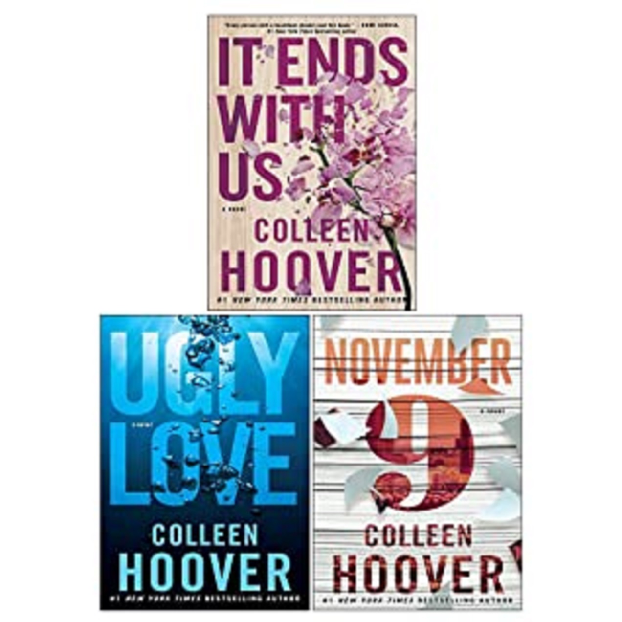 Colleen Hoover 3 Books Collection Set (November 9, Ugly Love, It Ends with Us) Paperback. 