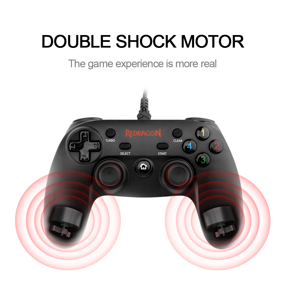 REDRAGON SATURN G807 Gamepad,Wired PC Game Controller,Joystick Dual Vibration, Saturn, for Windows PC,PS3,Playstation,Android. 