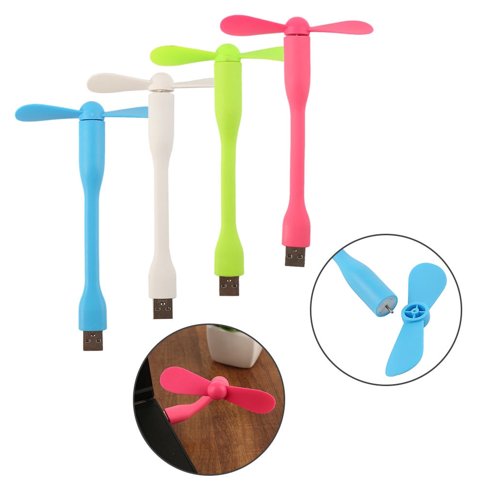 USB Fan Flexible Portable Mini Fan And USB LED Light Lamp For Power Bank Notebook Computer Summer Gadget. 