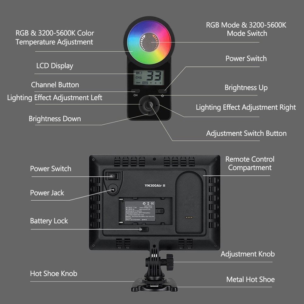 YONGNUO YN300 Air II LED Video Light Panel. 