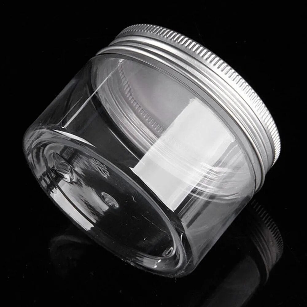 Clear Plastic Jar with Aluminum Lids Empty Cosmetic Containers Makeup Box Travel Bottle 30ml 50ml 60ml 80ml 100ml 120ml 250ml. 