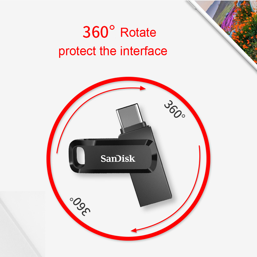 SanDisk OTG Dual Flash Drive High Transfer speed Pendrive USB 3.1 Type-C and USB-A U Disk for iPhone 15 Plus/Pro/Max Pen Drive. 