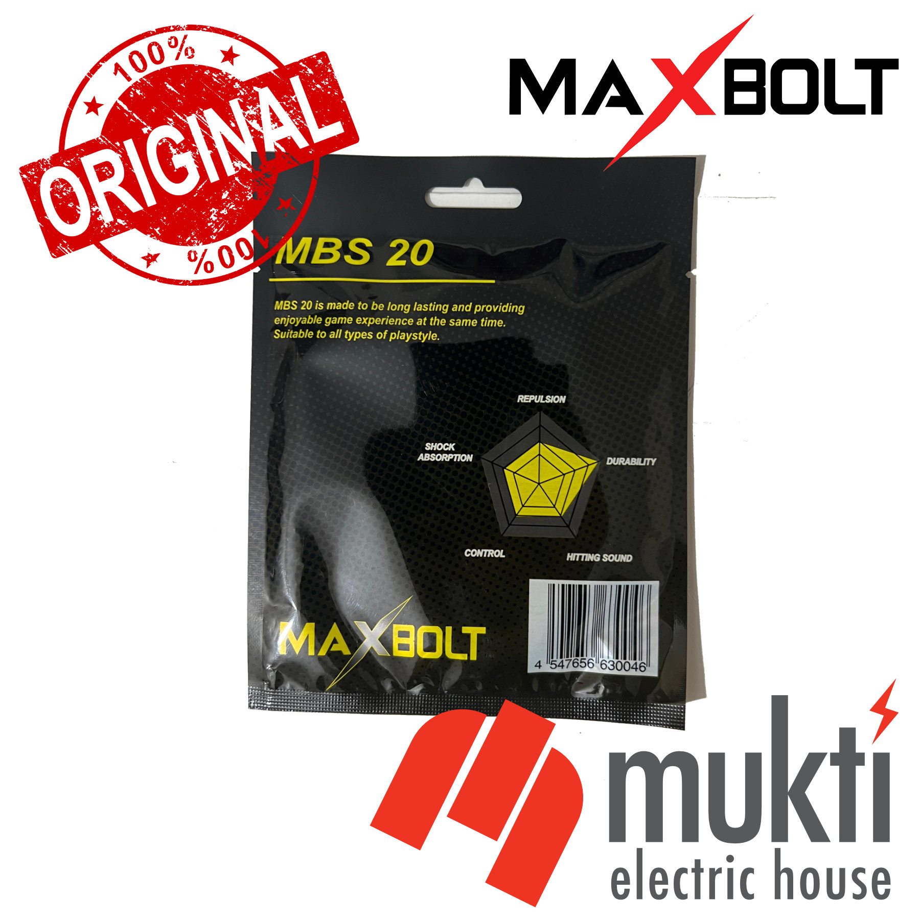 Maxbolt MBS 20 Original Badminton String 10 Meter 0.68 mm High Durability MBS20 0.68MM 10M. 