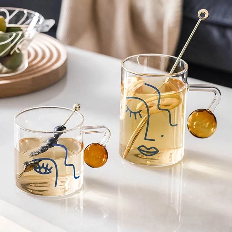 Creative Cartoon Flower Coffee Mug Home Office Glass Water  Cup Handgrip Milk Breakfast Drinkware Cup DROPSHIPPING. 