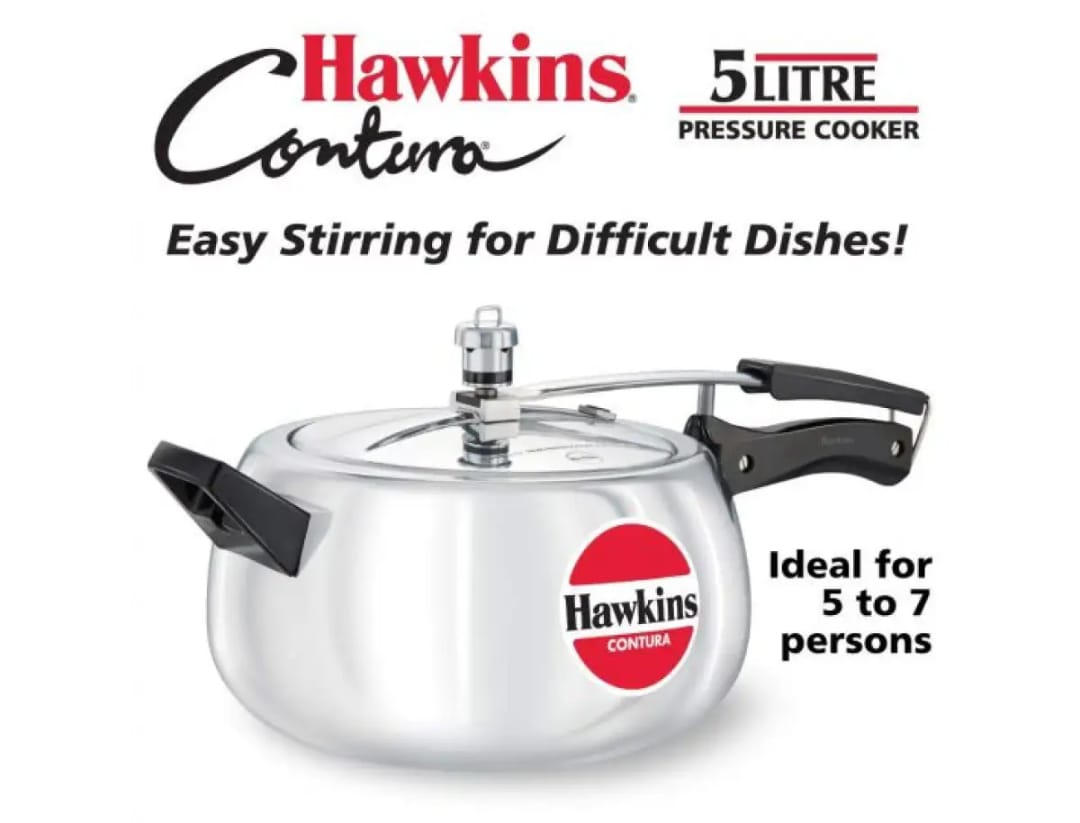 Hawkins contura 5L Pressure Cooker (Aluminium) Made in India