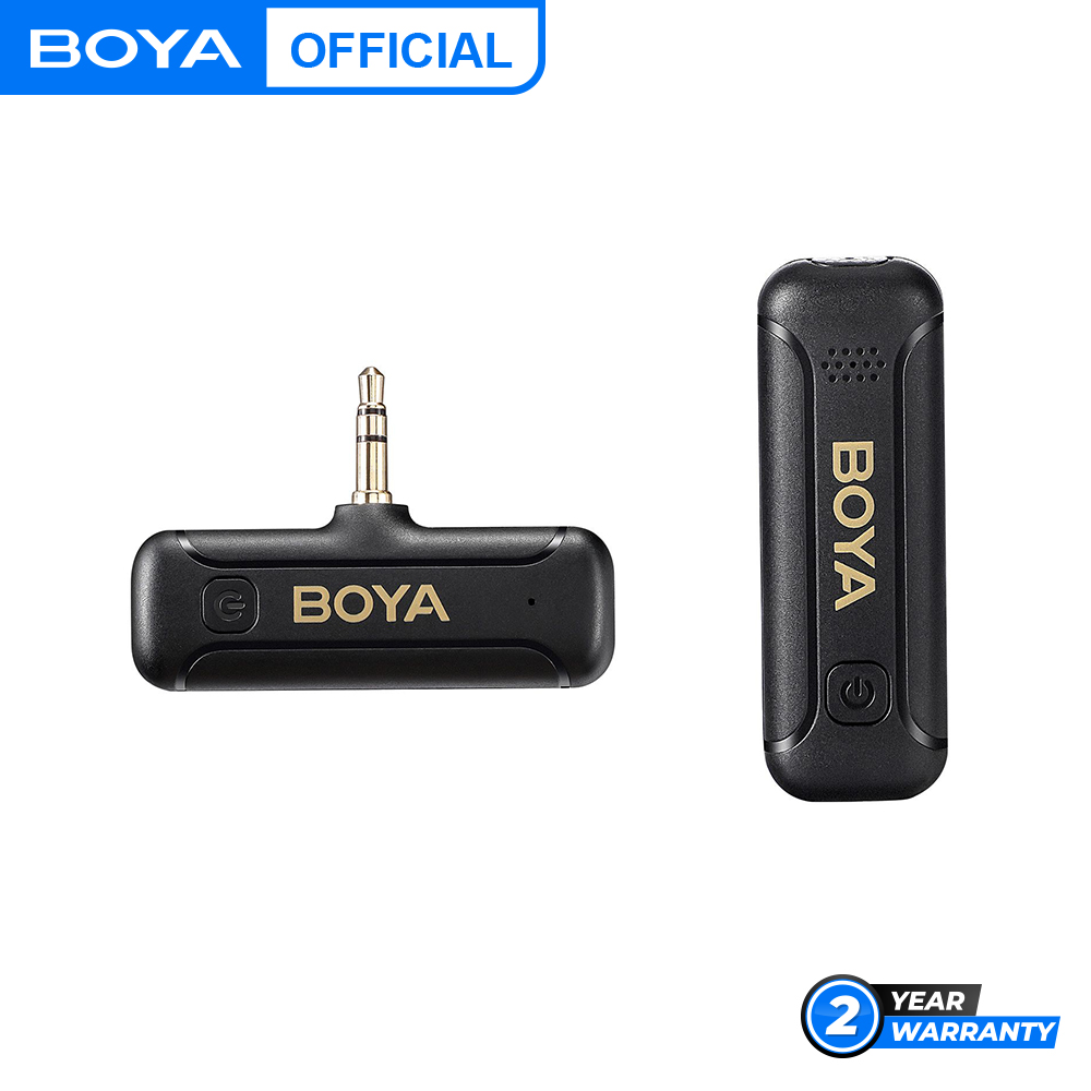 BOYA BY-WM3T2-M1 Wireless 3.5mm TRS Lavalier Lapel Noise Reduction Microphone for Canon, Nikon, and Sony Cameras Vlogging Recording. 