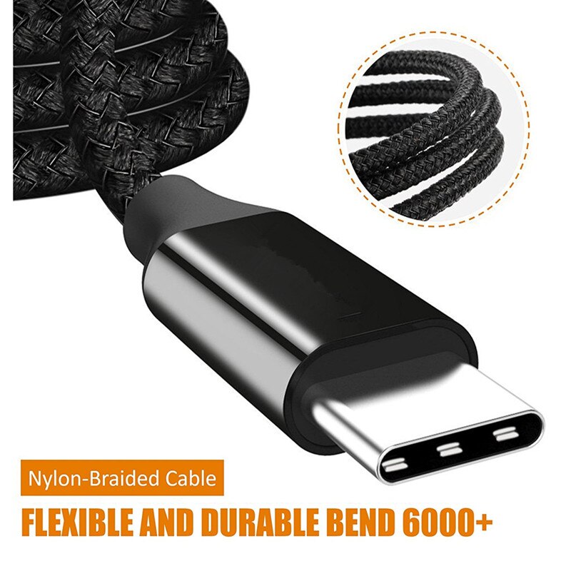 【happy one】Nylon USB Type C USB type-c USBs Faster Charging for Huawei p10 Samsung Galaxy A6 2021 SM-A600F A6 Plus SM-A605G. 