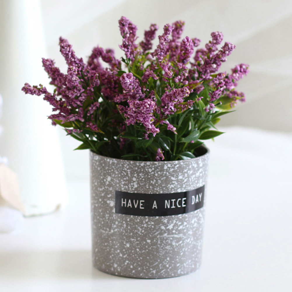 Potted Simulation Artificial Lavender Flower Pot Balcony Office Desktop Bonsai. 