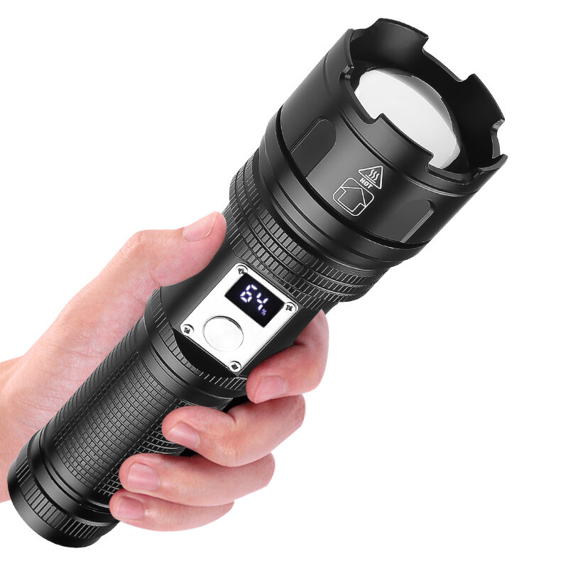 30W LED Long-Range Throwing LED Flashlight Digital Power Display Strong USB Rechargeable Aluminum Alloy Torch Light-Type A. 