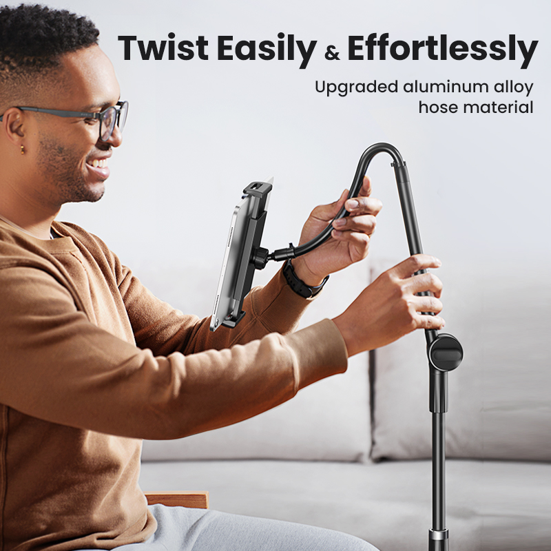 UGREEN Phone Tablet Stand iPad Holder for Bed iPad Mount Stand Gooseneck Tablet Stand Holder for Desk Video Re-cording Laying Down Rotating Swivel Swing Arm for iPad Pro iPhone Samsung Tabs Fire, 12.9''. 