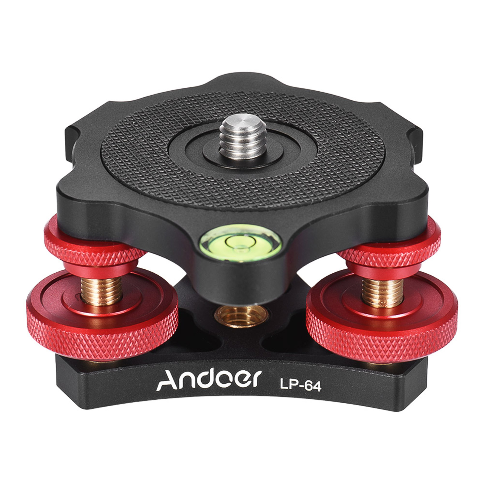 LP-64 Tripod Leveling Base Tri-wheel Precision Leveler with Bubble Level 3/8. 