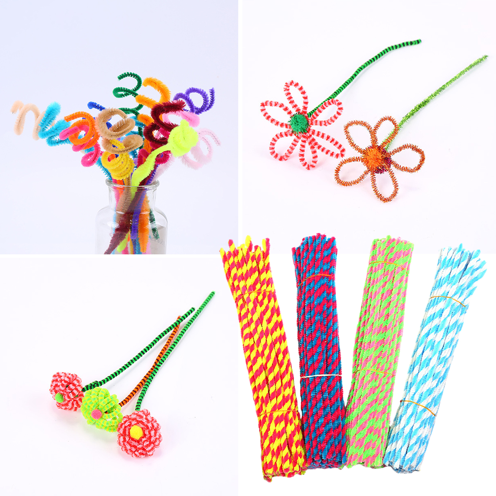 Fuzzy Chenille Stem Easy to Twist Tube Cleaner Fuzzy Chenille Stem. 