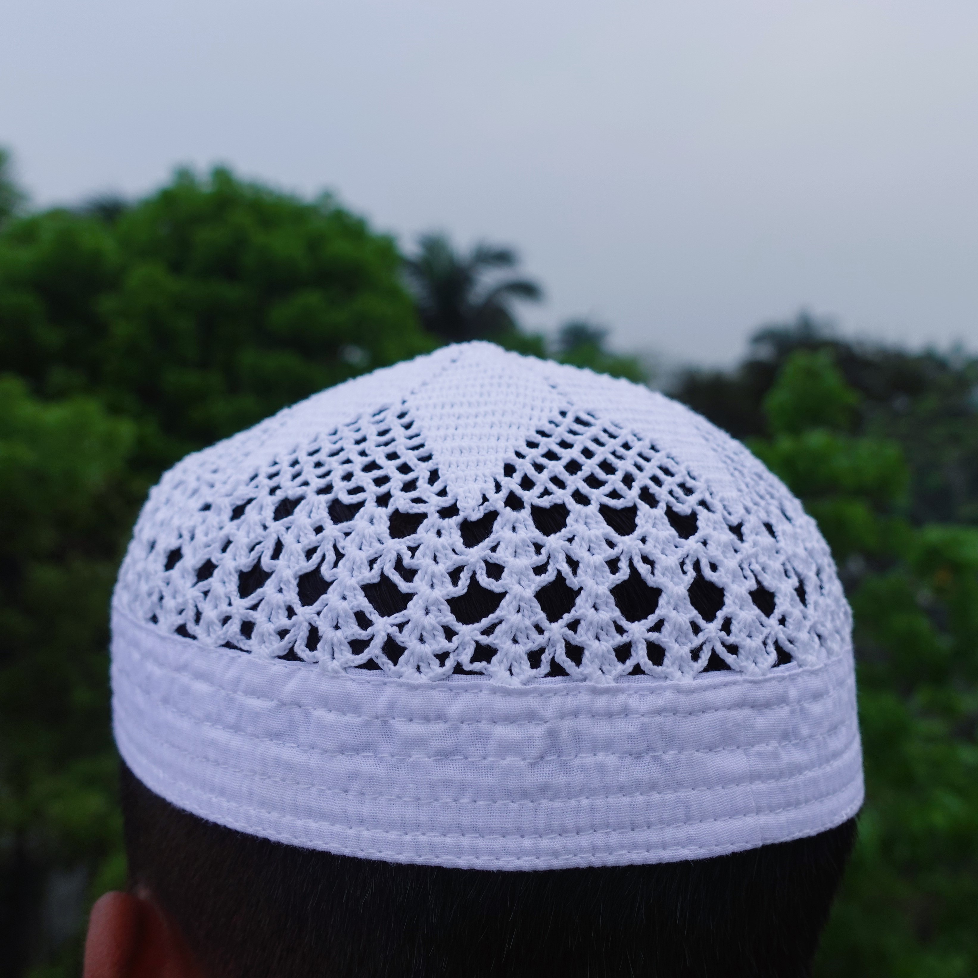 White Color Beautiful Design Tahfiz Tupi -Tupi For Men - Cap For Men -1pc Cap - Comfortable And Stylish. 