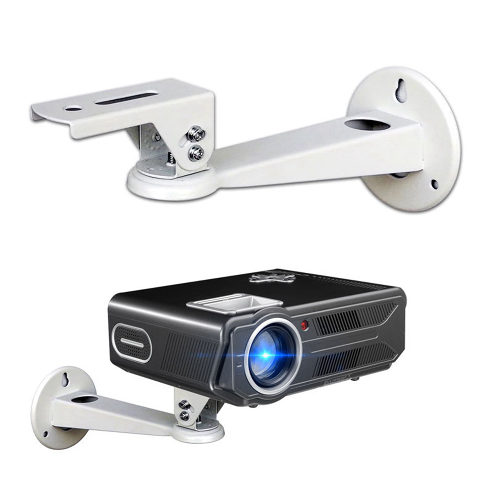 LKPCIGCXM 2X Mini Projector Wall Mount Universal Metal Projection Rotatable Bracket Holder for YG400 RD805 YG500 GM60 GP9. 