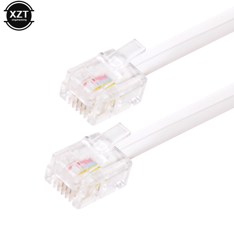 High Quality 30M/15M/12M/9M/6M/3M RJ11 6P4C Modular Phone Telephone Internet Extension Cable Connector. 