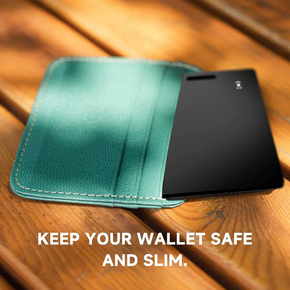 Smart Wallet Track Card Location Tracking Device Wireless Charging Wallet Phone Finder Works with Apple Find My Item Tracker Tag. 