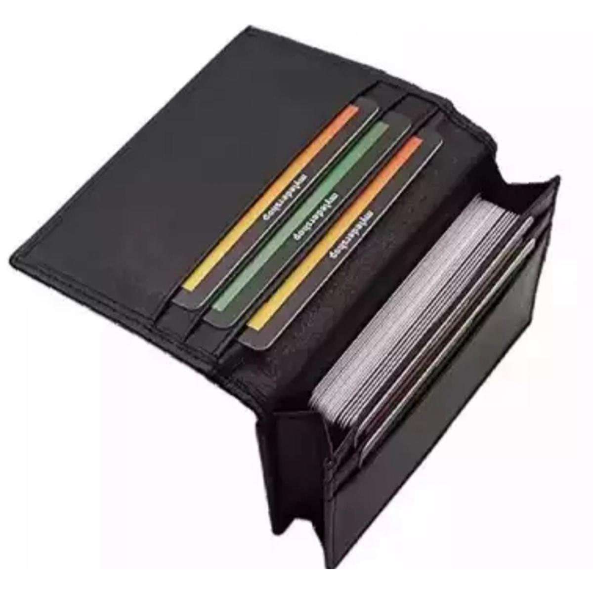 100% leather credit & visiting card holder black - Wallet For Men