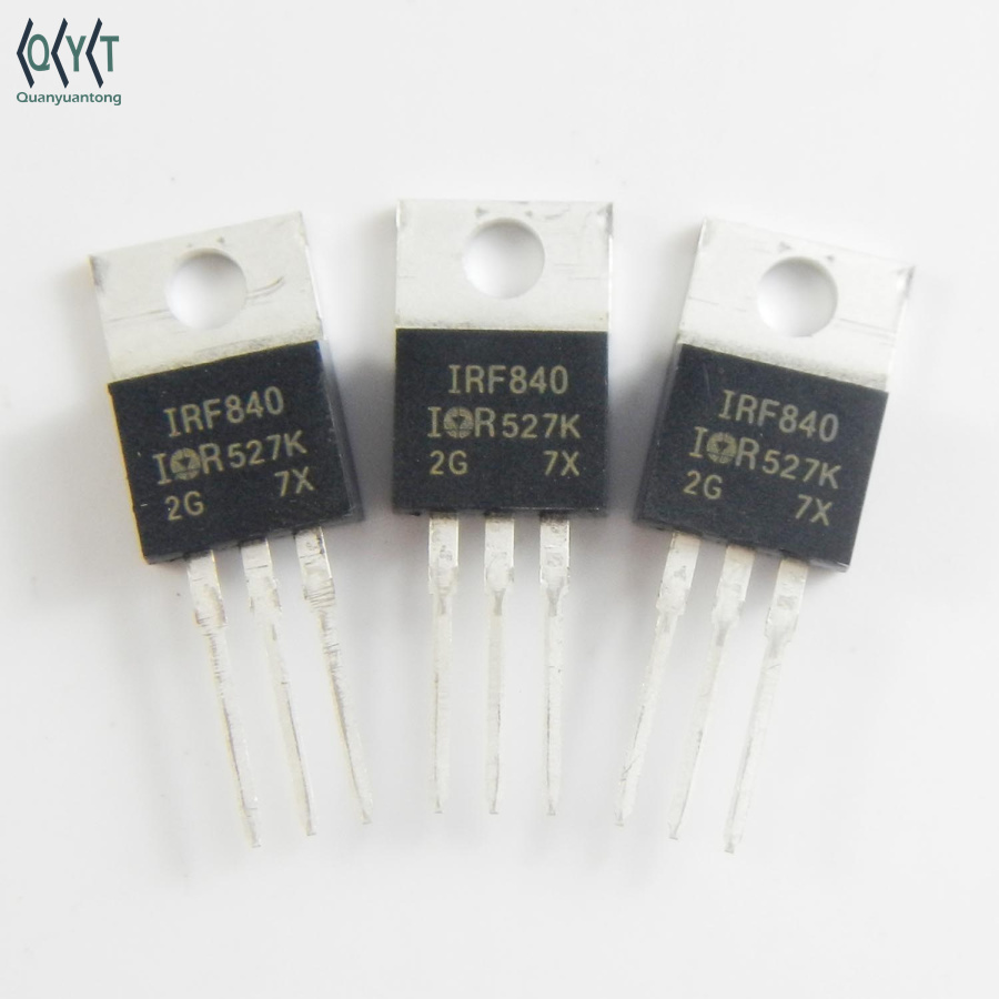 A Class IRF840 IRF 840 500V 8A 75W TO-220 N-Channel Power MOSFET 3 Pin IC Power Transistor Field Effect MOSFET IC Electronic Components Electrical Circuitry Parts. 