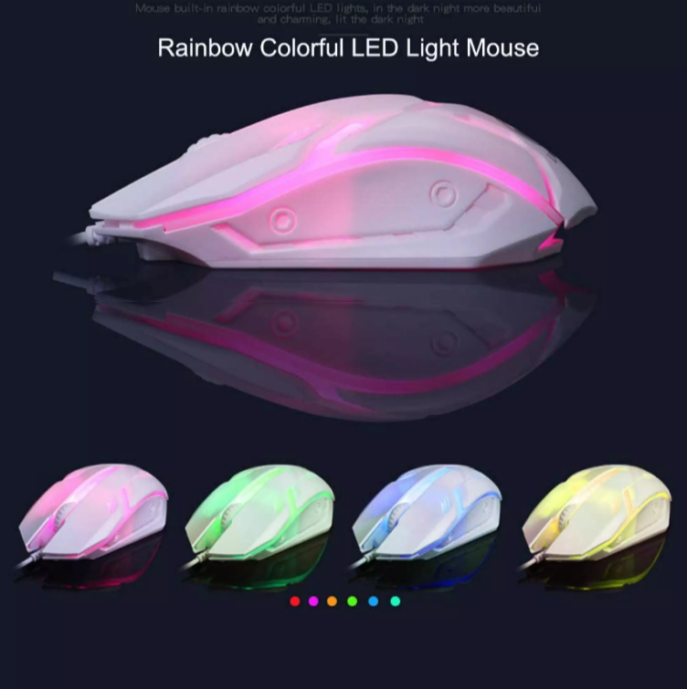 GTX300 Colorful LED Backlight Ergonomic Gaming Keyboard and Mouse for PC Laptop. 