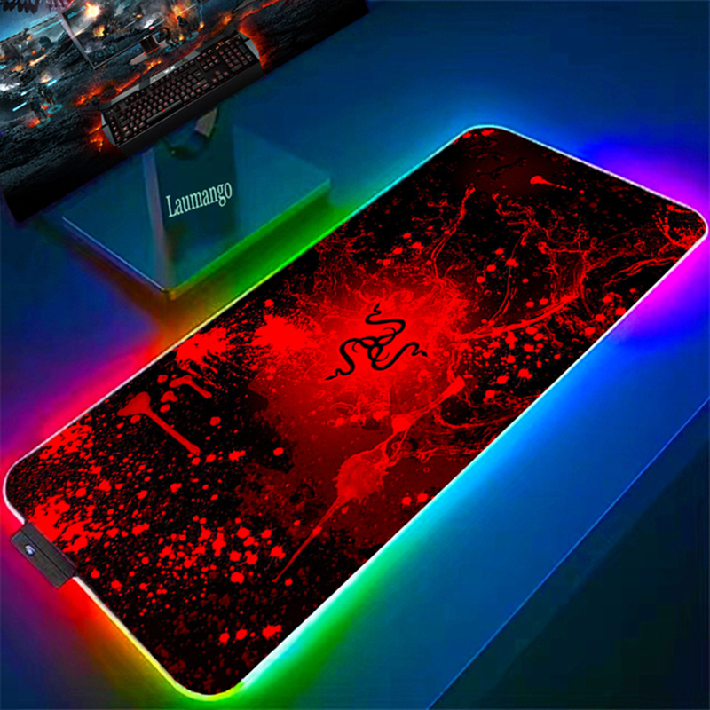 Razer Mouse Pad RGB Pc Accessories LED Gaming Mousepad Desk Mat E-sport Table Protector Neon Keyboard Mat Backlit Carpet Rug. 
