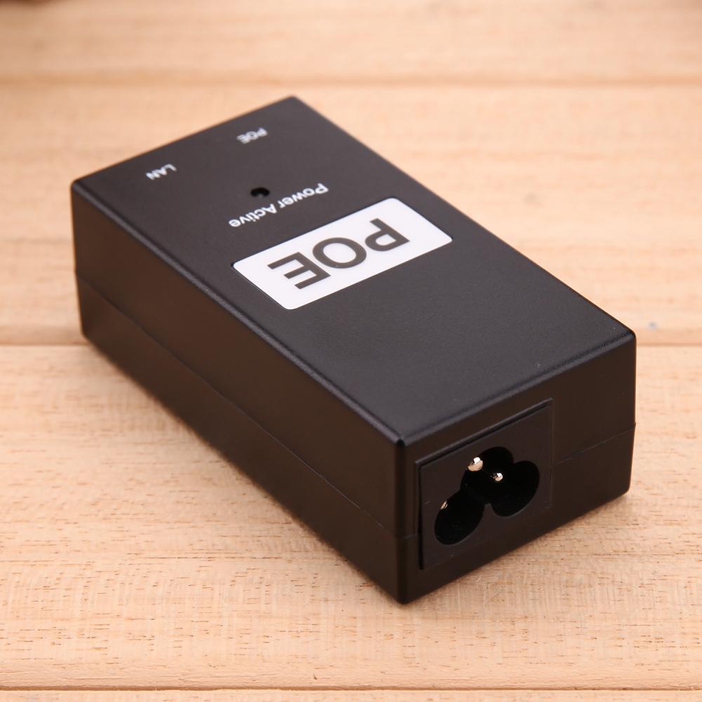 POE Power Supply DC Adapter 24V 0.5A 24W Desktop POE Power Injector Ethernet Adapter Surveillance CC. 