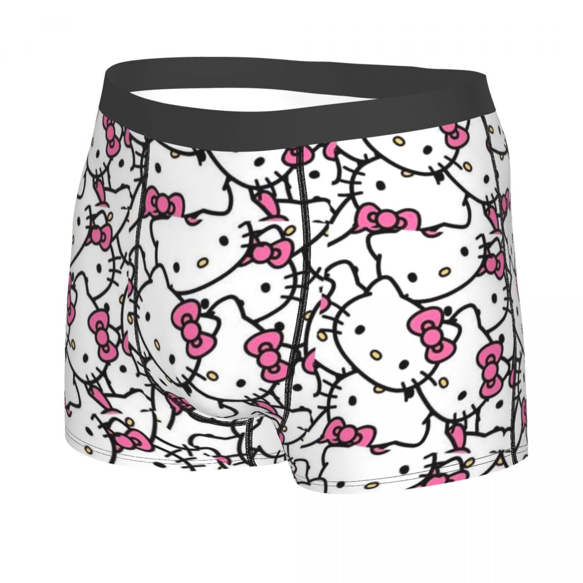 Hello Kitty Boxer Shorts For Men 3D Print Cartoon Underwear Panties Briefs Stretch Underpants. 