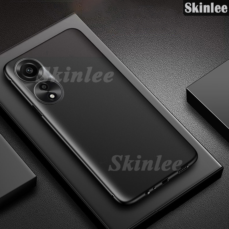 Custodia WIMSPEED Per Oppo A78 4G, Silicone Morbido Nero Con Stampa, + 2 Pellicole In Vetro Temperato
