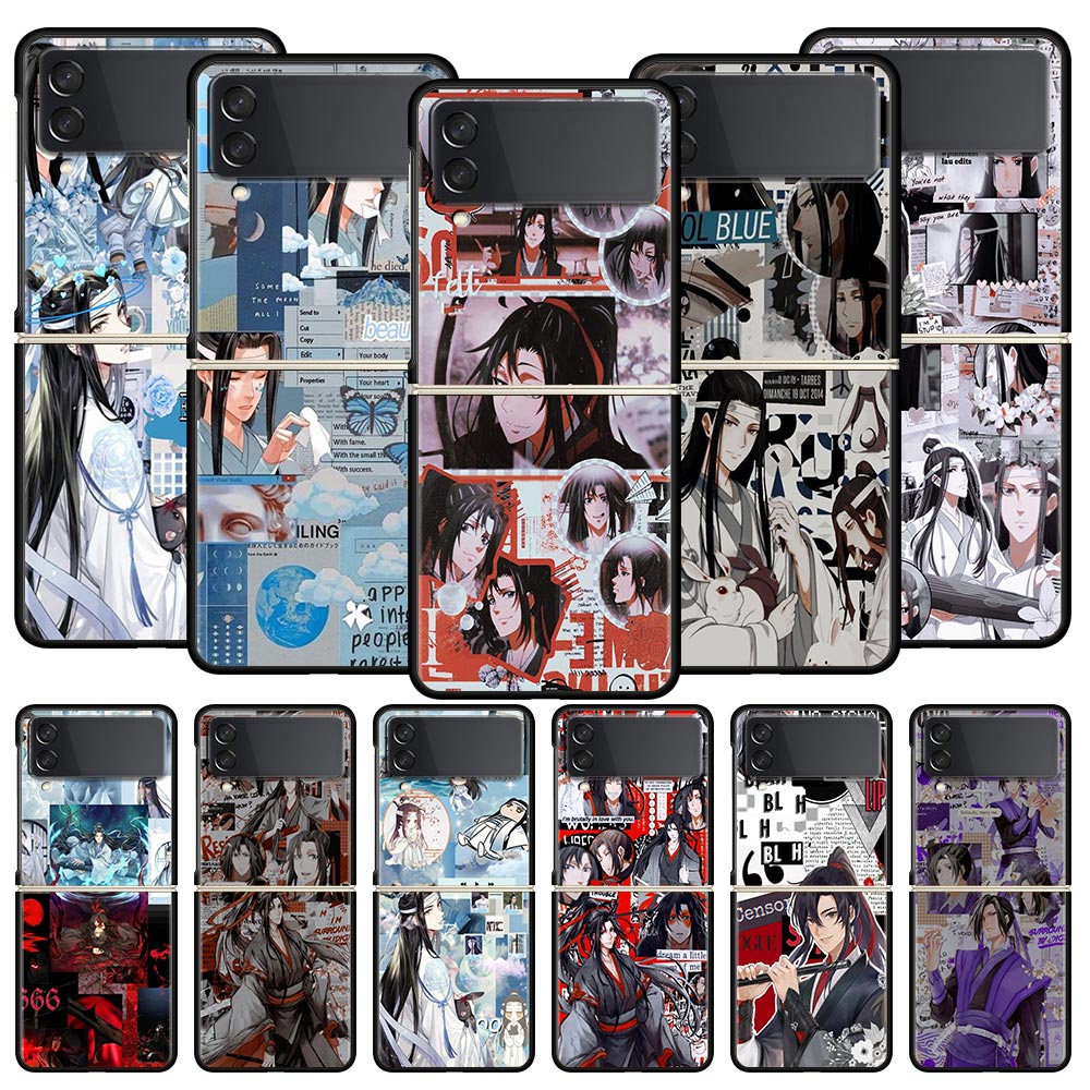 MDZS Anime Mo Dao Zu Shi Phone Case for Samsung Galaxy Z Flip 3 4 5G Black Folding Mobile Shell Hard Fundas Coque Protect Cover. 