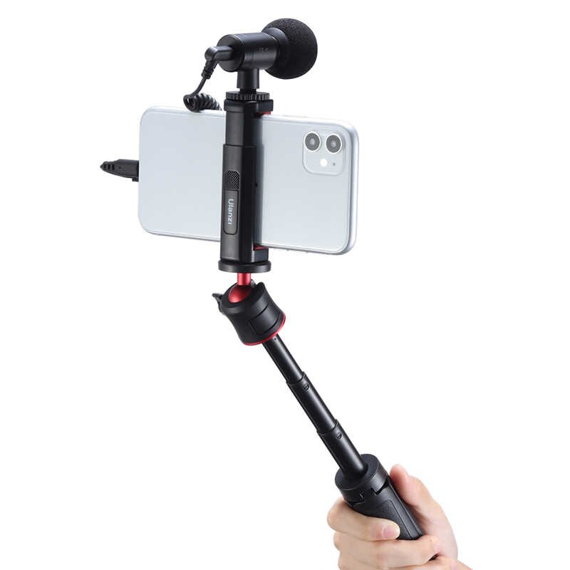 Ulanzi ST-19 Portable Phone Mount Phone Holder Clamp Clip With Cold Shoe 1/4'' Tripod Mount Mic Fill Light Vlog Accessories. 