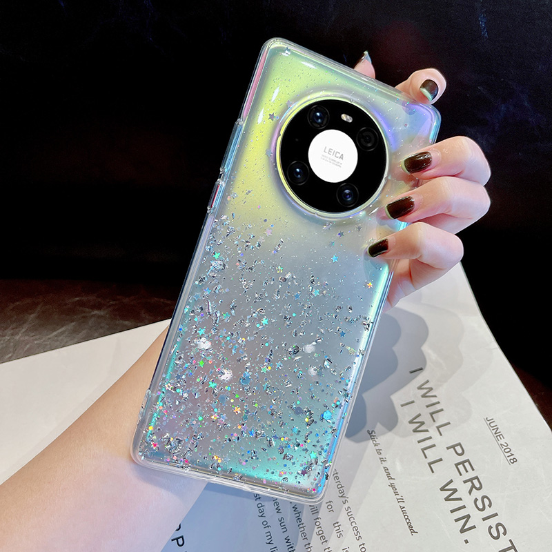 Back Cover For OPPO A9 2020 Phone Case Glitter Silicone Soft Full Starry Sky String Glitter Transparent Space Stars Moon OPPO A9 2020 Case. 