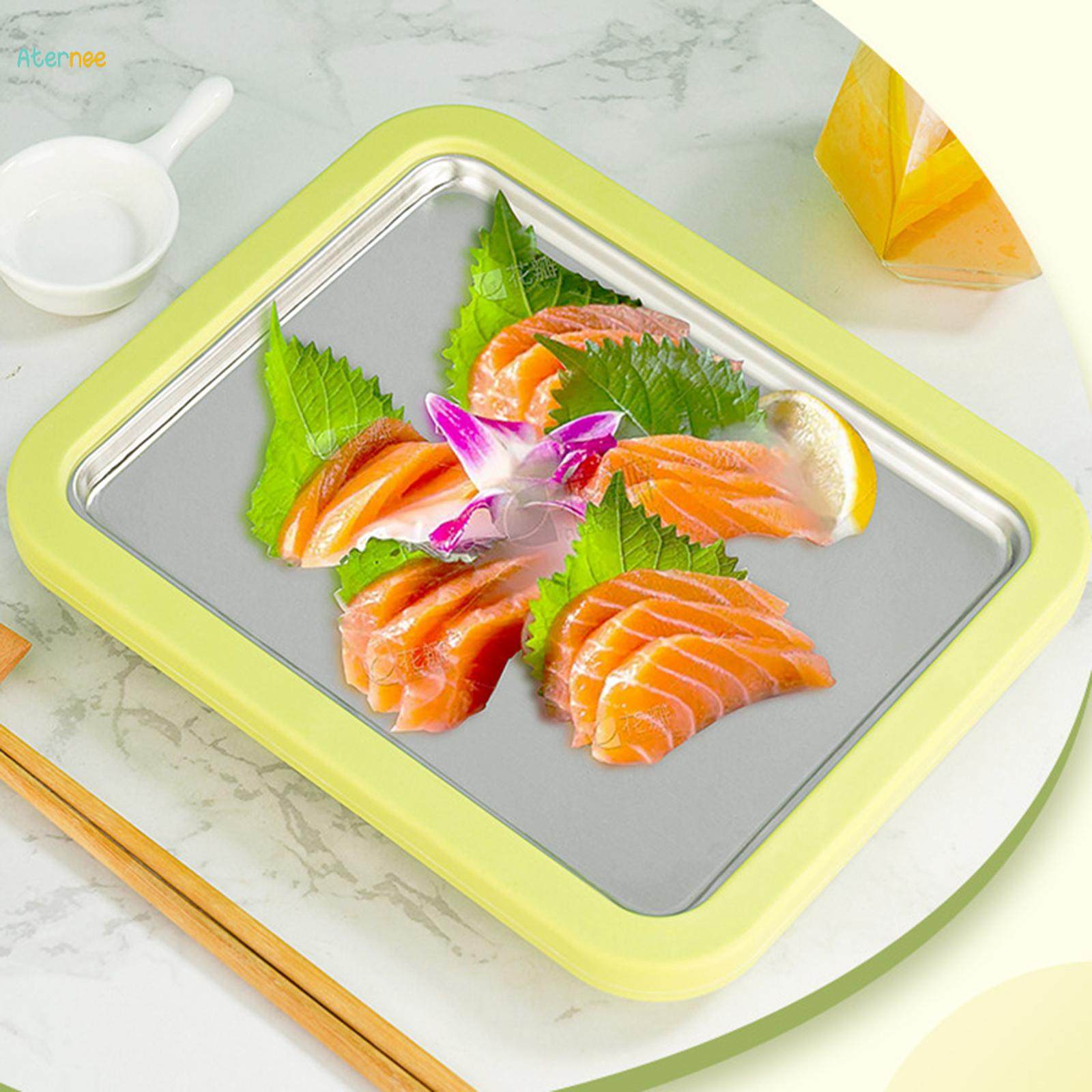 DIY Ice Cream Maker Roller Pan with 2 Scrapers Yoghurt Frying Machine Stainless Steel Freezer Pan for Parent Child Activities Summer Durable. 
