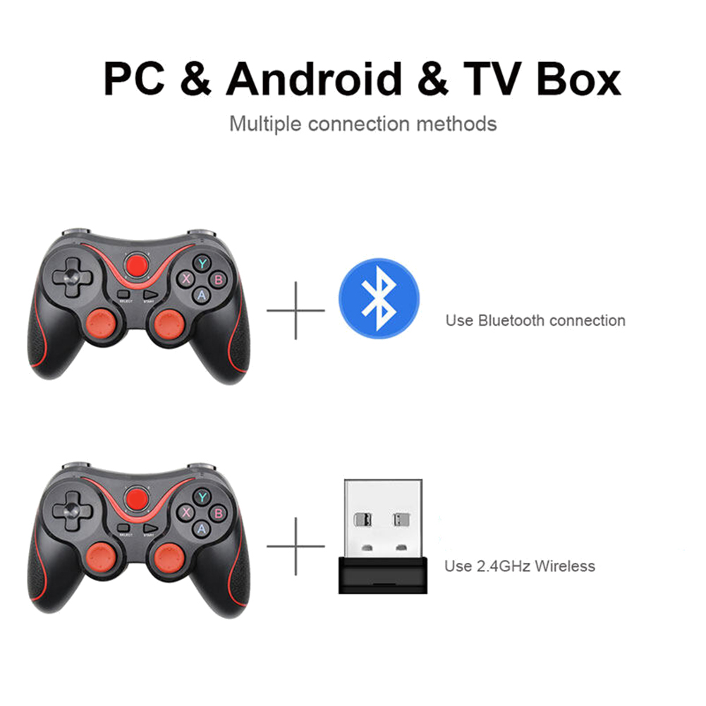 SRIWEN Wireless Android Gamepad T3 X3 Wireless Joystick Game Controller Bluetooth BT3.0 Joystick for Mobile Phone PC TV Holder. 