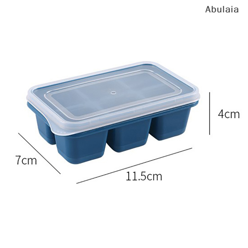 Silicone Ice Cube Mould with DIY Lid 6 Grid Soft Bottom ce Cube Mold Square  Ice Cube Maker Tray Kitchen  Tools Acces. 