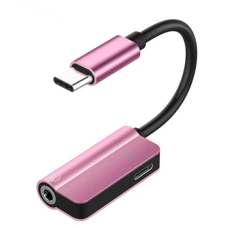 USB C DAC Adapter 2 In 1 Type C To 3.5 Earphone Adapter Audio Type-c To Earphone 3mm Jack AUX Usb C 3.5 for OPPO Usbc 3 5. 